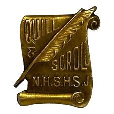 Rare Early Quill and Scroll Honor Society Pin - Auld Co. Mark, 1926-1931, VTG picture
