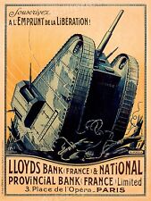 World War I 1918 French Tank Poster - Lloyds Bank - 24x32 picture