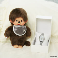 Sekiguchi Monchhichi Boy Plush & Watch set Gray Silver Gift New Japan picture