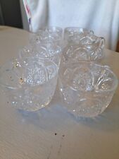 Vtg EAPG 1960's L E Smith Punch Bowl Glasses (8) Clear Glass No Chips picture