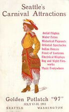 Postcard Golden Potlatch 97 Seattles Carnival Attraction 1911 Cowgirl Poster Art picture