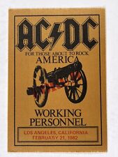 AC/DC Pass Angus Young Working Personnel About To Rock America California Feb 82 picture