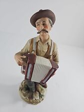 Vintage Old World Man Musician Playing The Accordion Porcelain Figurine 11 Inch picture