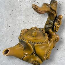 Vintage Chinese Teapot Carved Pottery Wine Pot Qianlong With Lid Asian Art picture
