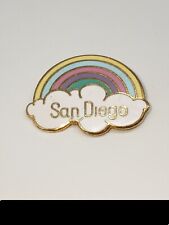 Vintage San Diego California Rainbow Clouds Lapel Pin Hat Pin Souvenir picture