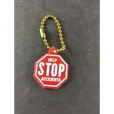 Red Help Stop Accidents Keychain Stop Sign Plastic picture