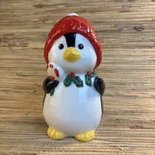 Christmas Penguin Tiki Mug Cocktail Bar Candy Cane Red Stocking Hat picture