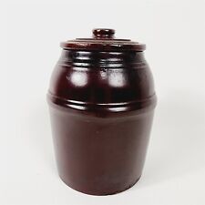 Vintage Peoria Pottery Brown Crock w/ Lid - 7 1/2
