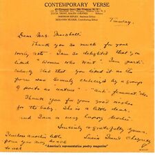 “Penny’s Poetry Pages” Lucia Trent Hand Written Letter on Letterhead picture