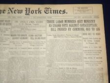 1916 JANUARY 7 NEW YORK TIMES - THREE LABOR MEMBERS QUIT MINISTRY - NT 9054 picture