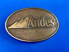 Vtg. 1988 ANDES Chocolate mints promotional belt buckle by Bergamot Brass Works  picture
