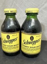 vintage schweppes whiskey sour mixer Bottles 4 Oz Unopened 2 Bottles picture