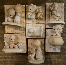 Precious Moments Figurines Lot x8 Rainbow  Puppies Goose Bed Boxed Vintage Read picture