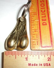 brass balls key ring novelty nuts testicles scrotum keychain biker collectible picture