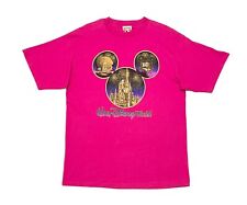 VTG Mickey Inc. Walt Disney World T-shirt Women's XL Magenta Pink Glitter USA picture