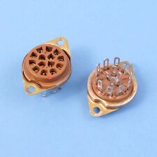 2 NOS 14-PIN NIXIE TUBE SOCKETS CLOCK DISPLAY NL840 NL841 OTHERS CHASSIS MOUNT picture