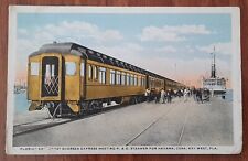 Vintage Postcard East Coast Oversea Railroad Train P&O Steamer Key West Florida picture