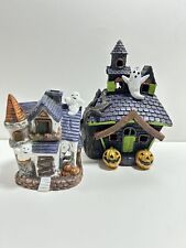 Vintage Halloween Haunted House Partylite Candle Holder Lanterns picture