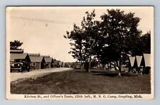 Grayling MI-Michigan, RPPC, State Camp, Officer's Tents, Vintage c1932 Postcard picture