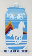 Montucky Cold Snacks Lager Cold Snackable Beer Metal Tin Tacker Sign - New picture