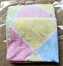 Vintage 1970s Sears Bloomin Patch Full Double Sheets Pastel Patchwork Flat &... picture
