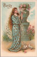 Vintage 1910s Religious Greetings Embossed Postcard 