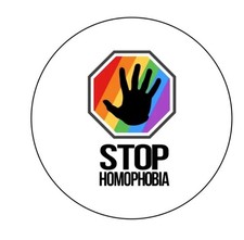 Stop Homophobia LGBTQ+ Gay Lesbian 2.25” Pinback Button Pin Badge 005 picture