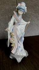 Lladro Porcelain TERUKO 1451 Geisha w/ Parasol Figurine - 11