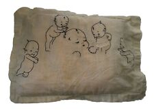 Antique Kewpie Baby Pillow Vintage Hand Embroidery Sweet picture