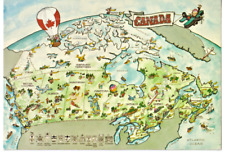 Canada Map Animated Cartoon Postcard 1988 Unposted #P3 picture