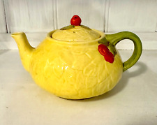 Art Deco Vintage Royal Venton Ware Teapot Yellow Embossed Tomato Pattern picture