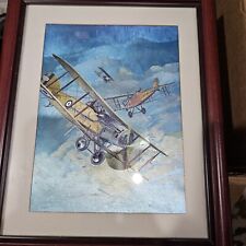 World War 1, Bi-Plane Aerial Battle Foil Picture Wall Hung picture