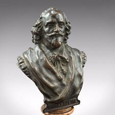 Small Antique Portrait Bust, Austrian, Bronze Figure, Shakespeare, Victorian picture