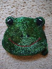 Authentic Native American Beaded Frog Coin Purse picture