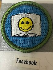 FACEBOOK FACE BOOK EMOJI BLOG MERIT BADGE PATCH BOY SCOUT PATCH FUNNY SPOOF BS picture
