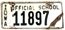 Iowa Official School 1950s? Old License Plate Garage Man Cave Decor Collectors picture