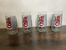 Set Of 4 1997 Vintage Diet Coke Drinking Glasses, 16 Ounces picture