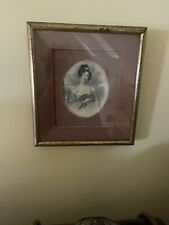 Antique Etching lady picture