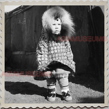 50s UTQIAGVIK NORTH SLOPE BARROW ALASKA ARCTIC GIRL SNOW VINTAGE USA Photo 11522 picture