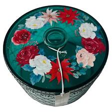 The Pioneer Woman Wishful Winter Round Holiday Treat Container  Dark Teal picture