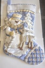 Bucilla Felt Handmade Finished Christmas Stocking Snowman’s Winter Wonderland picture