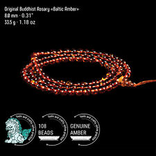 Baltic Amber Tibetan Buddhist Mala, 108 Round Prayer Beads Rosary | 8.0 mm picture