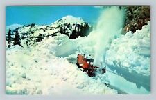 WA-Washington, Snowplow In The Cascades, Snow Piles, Vintage Postcard picture