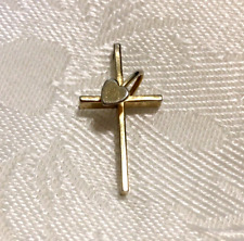 Vintage 12k Gold Filled marked Cross Pendant with Heart 1