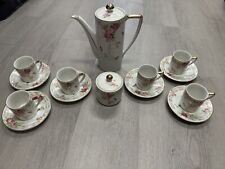 Vintage Nippon Rose Tea Set 6 Teacups/saucers, Teapot, Sugar Jar, Creamer Pourer picture