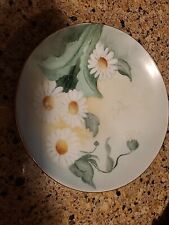 Vintage Hand Painted Classic Bavarian Porcelain Floral Plate Gold Trim Signed. picture