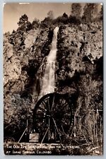 Old Time Waterwheel Waterfall. Idaho Springs Colorado Real Photo Postcard. RPPC picture
