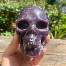 2.1LB 4.2'' Natural Pink Tourmaline Skull Statue Quartz Crystal Carving Decor picture