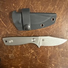 Auxiliary Manufacturing Runt XL Gray Titanium 14C28N Fixed Blade Knife 012TI picture