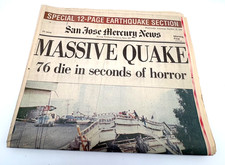 Collectible San Jose Mercury News Newspaper "Massive Quake" October 18 1989 picture